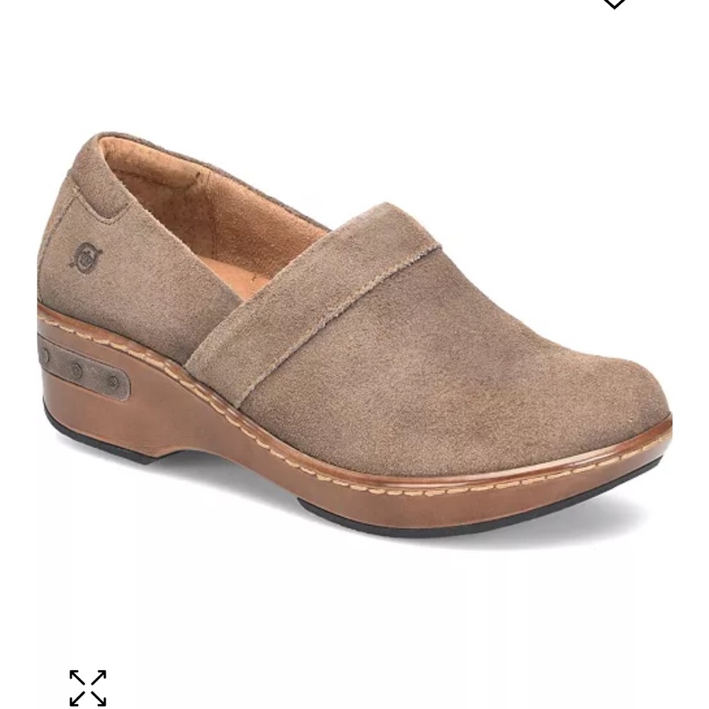 Born Tan Slip-On Mules with Padded Collar and Thick Sole